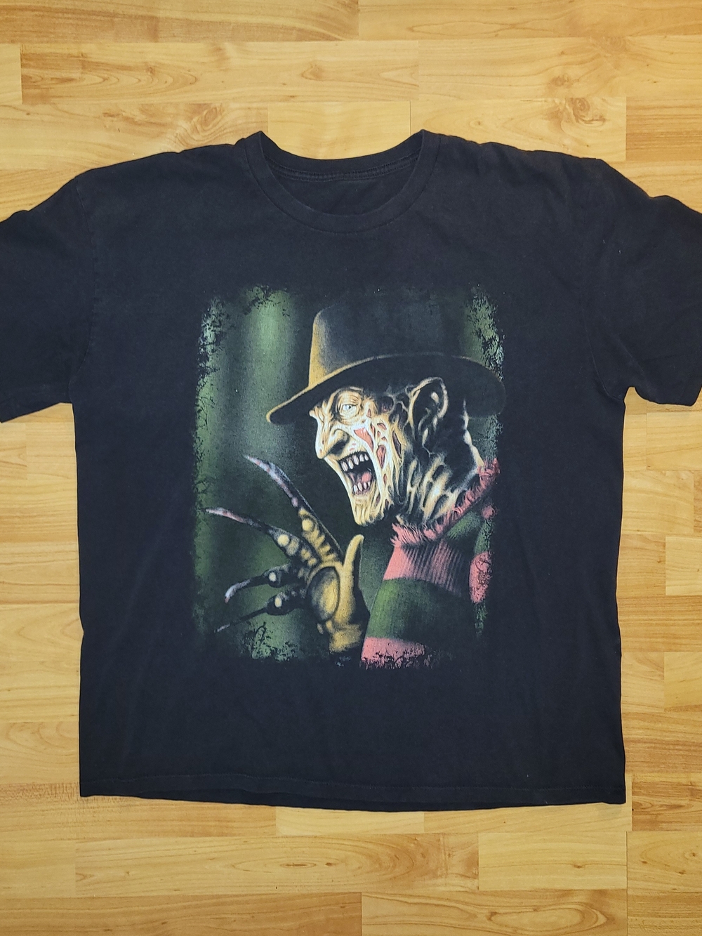 Freddy Krueger Horror Movie Promo Black T-shirt, XL Extra Large